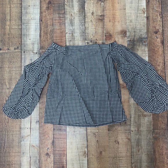 Gingham Off Shoulder Blouse - Picture 3 of 3